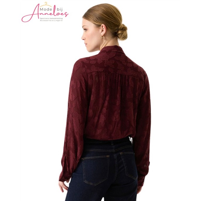 Garcia Blouse V260231-4081 Rosewood Bloemmotief Garcia Blouse V260231-4081 Rosewood Bloemmotief